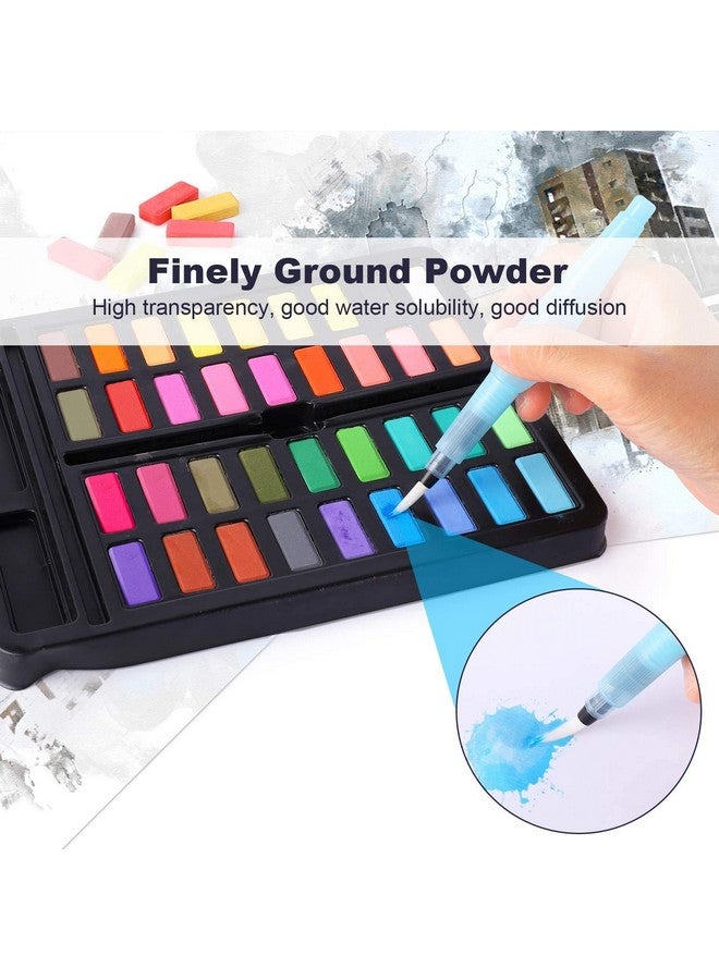 Chrome Professional Watercolor Pigment Solid Kit 36 Colors Paint Set Portable With Water Brush Pen & Paper Painting Art Supplies - Image 5