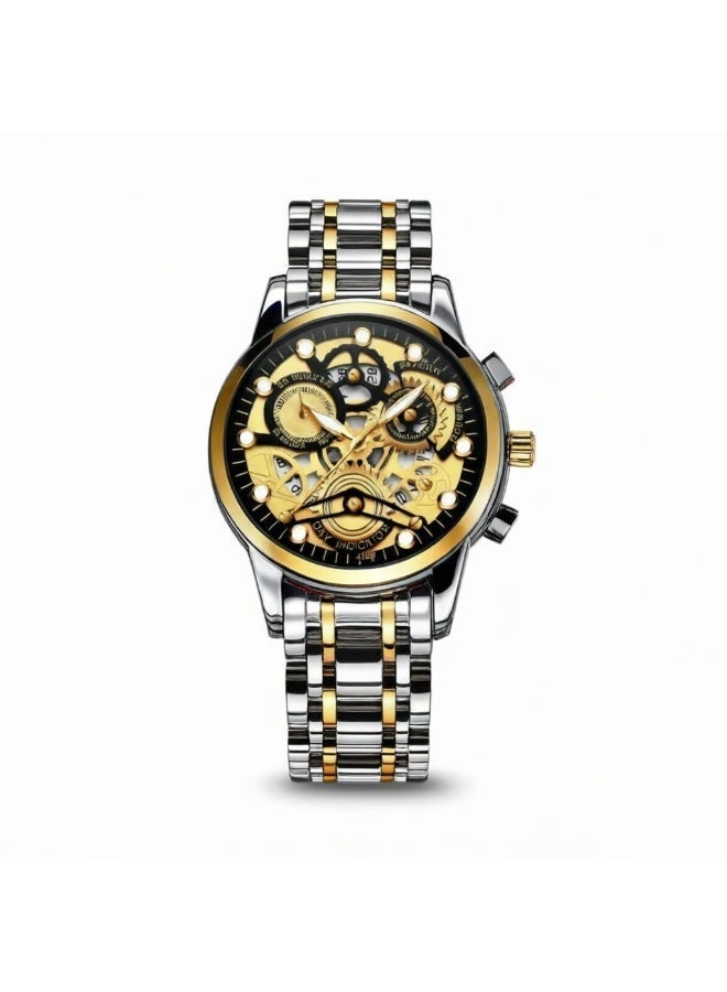 SENO Fully automatic waterproof luminous stainless steel watch - Image 1
