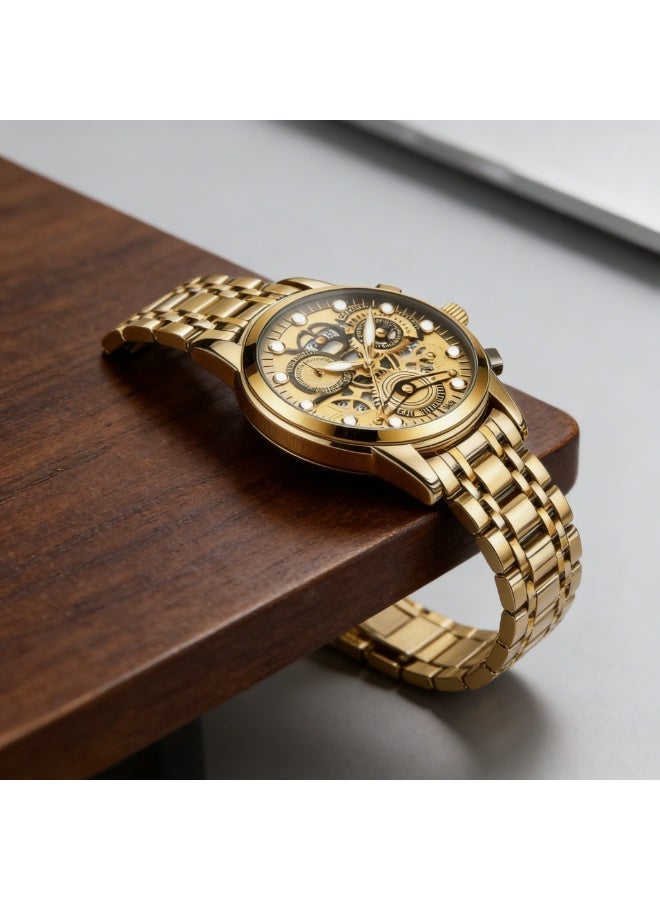 SENO Fully Automatic Mechanical Men's Watch Waterproof Luminous Dial Stainless Steel Band Business Wristwatch - Image 3