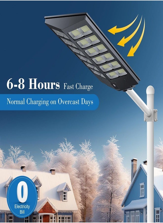 Sunbmebge - Solar Lights for Outdoors, 1200 W 120000 LM IP65 Waterproof LED Solar Lights for Garden Road with Motion Sensor, Dusk to Dawn for Patio, Parking - Image 1