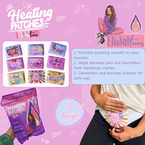 ELIVAL Period Heating Pad for Cramps – Period Kit for Teens, Tweens, Girls, and Women Essentials -Period Stuff -Disposable Heating Patches for Menstrual Cramp Pain Relief, Portable Heat Therapy - Image 4