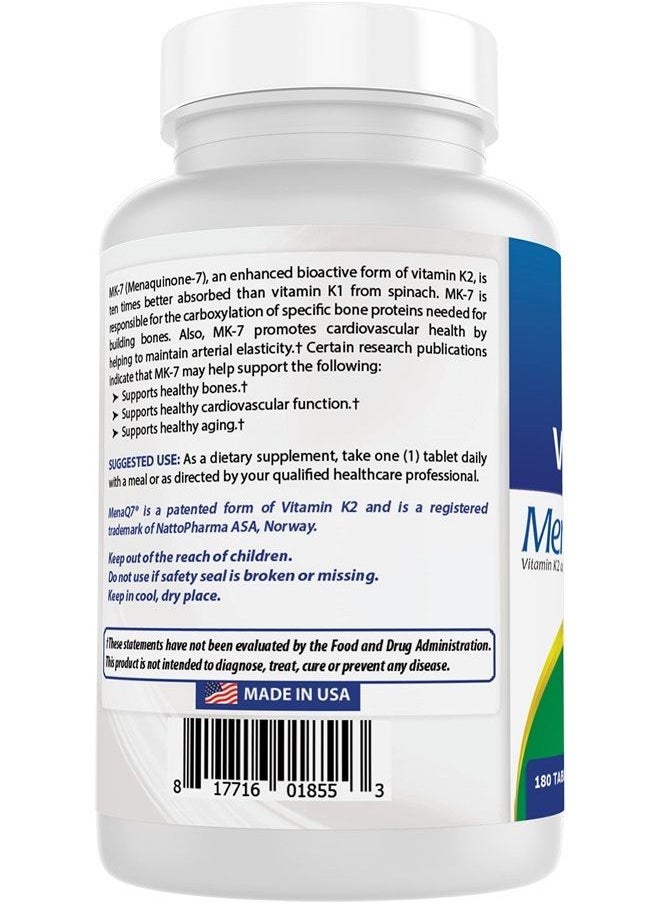 Best Naturals Vitamin K2 (MK7) with D3 Supplement Bone and Heart Health (5000 IU Vitamin D3 & 100 mcg Vitamin K2 MK7), 180 Tablets  - Image 5