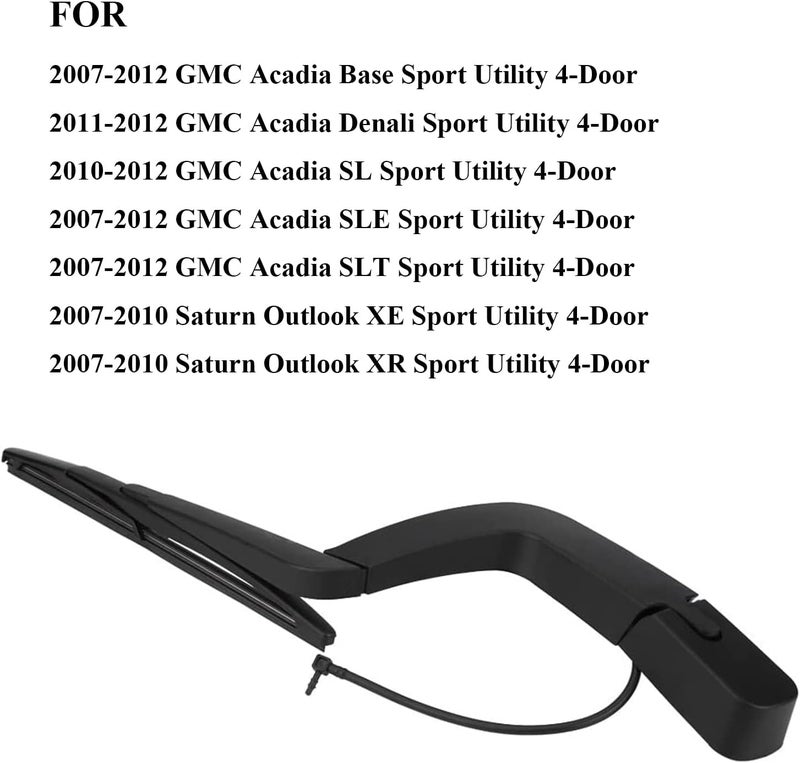DUILEO Windshield Wiper Arm & Blade Set for 2007-2012 GMC Acadia & Saturn Outlook - Image 3