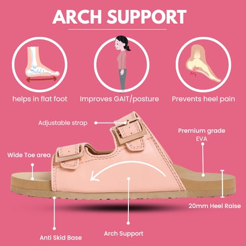 SHAPECRUNCH Orthopedic Sandals with Arch Support, EVA Material, Rubber Sole, Adjustable Strap, Open Toe, Unisex, for Walking (Pink, 6) - Image 4