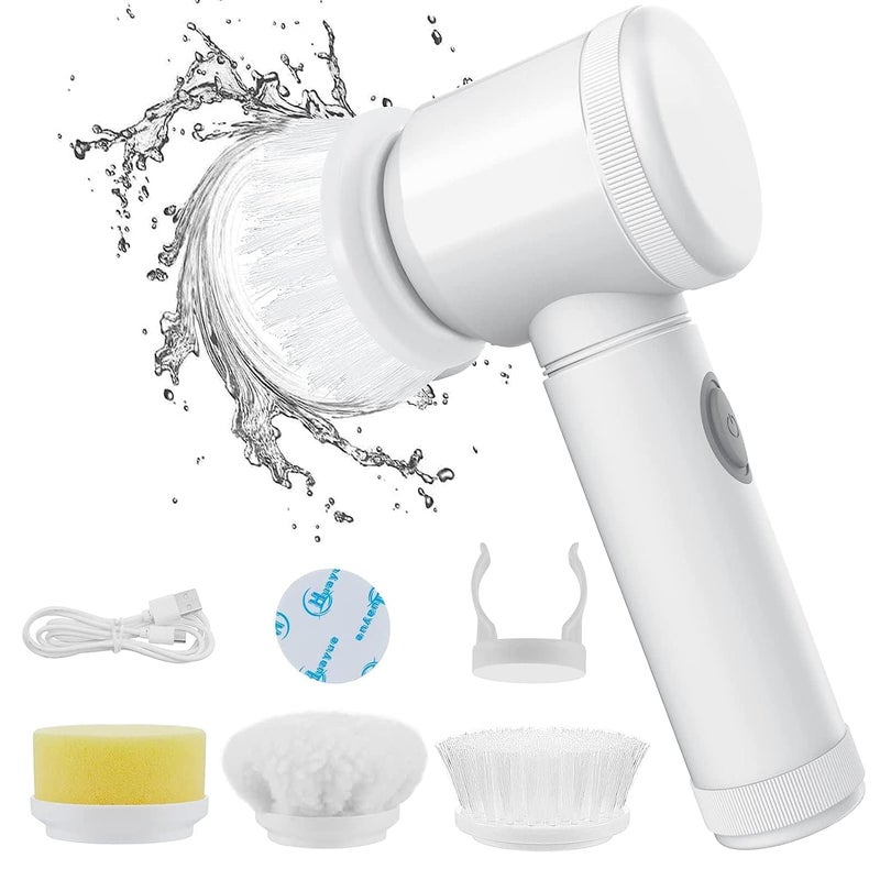 ZUPTIX Multi-Functional Electric Cleaning Brush 5 in 1 Magic Power Scrubber Household Cleaning Tools Spin Scrubber with Buffer Polisher, for Bathroom, Shower, Tub, Kitchen Floor - Image 1