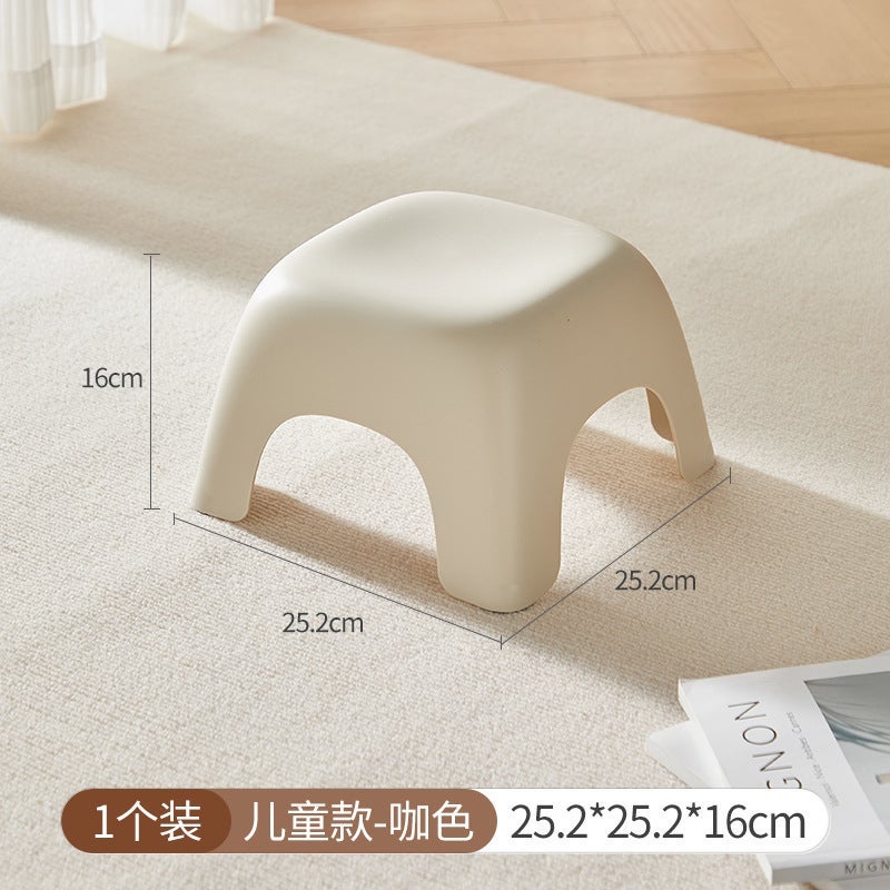 Plastic Stool Household Living Room Small Bench Bathroom Thickened Small Low Stool Children'S Non-Slip Shoe Changing Stool Simple Ring Bench - Image 1