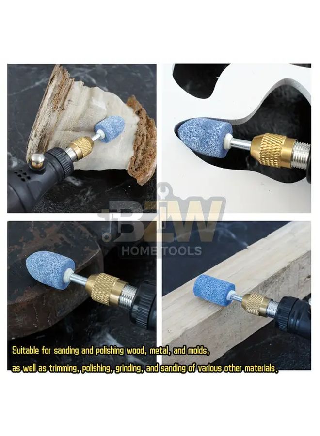20pcs Polishing And Buffing Kit 10 Blue Corundum 10 Wool Bits 3mm Shank For Dremel - Image 3