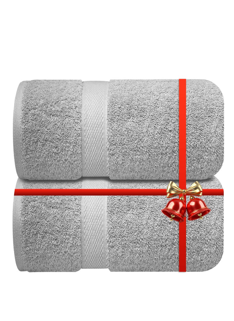 Infinitee Xclusives Premium Grey Bath Sheets – Pack of 2, 90cm x 180cm Large Bath Sheet Towel - 100% Cotton Ultra Soft and Absorbent Oversized Towels for Bathroom, Hotel & Spa Quality Towel by Infinitee Xclusives  - Image 1