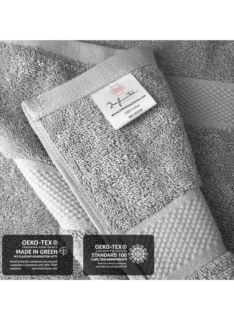 Infinitee Xclusives Premium Grey Bath Sheets – Pack of 2, 90cm x 180cm Large Bath Sheet Towel - 100% Cotton Ultra Soft and Absorbent Oversized Towels for Bathroom, Hotel & Spa Quality Towel by Infinitee Xclusives  - Image 5