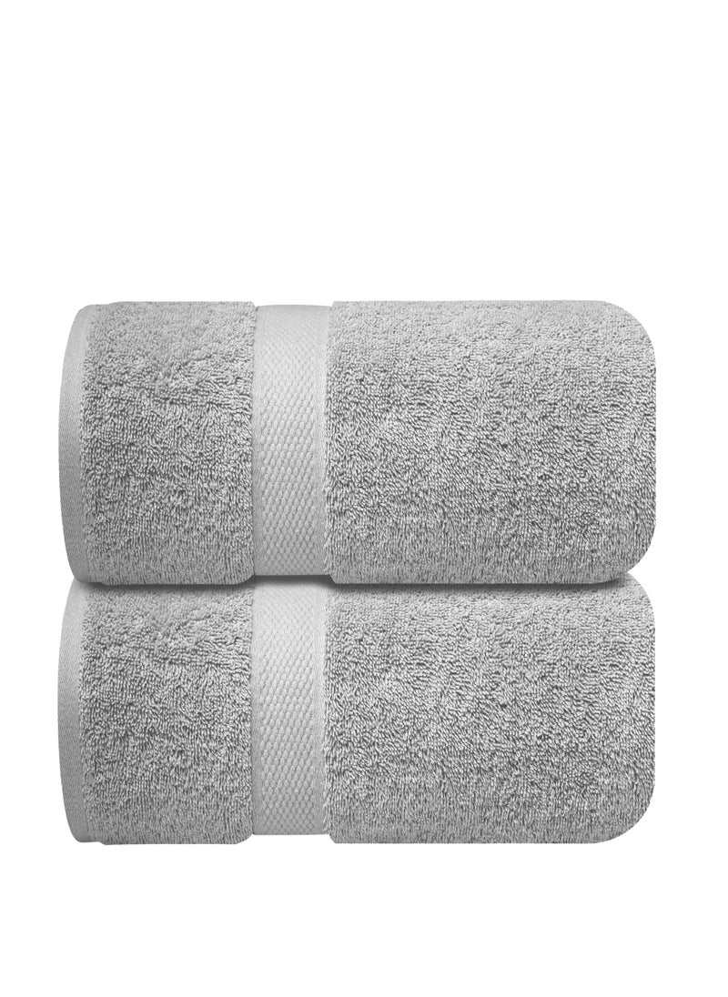 Infinitee Xclusives Premium Grey Bath Sheets – Pack of 2, 90cm x 180cm Large Bath Sheet Towel - 100% Cotton Ultra Soft and Absorbent Oversized Towels for Bathroom, Hotel & Spa Quality Towel by Infinitee Xclusives  - Image 1
