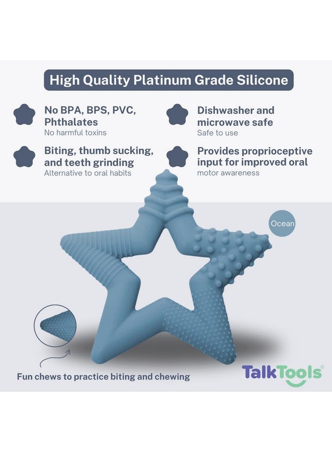 TalkTools Sensory Teeny Teether Star - Alternative to Thumb Sucking and Pacifiers, Enhances Oral Motor Awareness, Perfect for Children with Sensory Needs, Oral Development Aids (Ocean) - Image 2