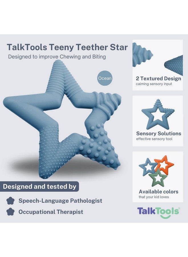 TalkTools Sensory Teeny Teether Star - Alternative to Thumb Sucking and Pacifiers, Enhances Oral Motor Awareness, Perfect for Children with Sensory Needs, Oral Development Aids (Ocean) - Image 3