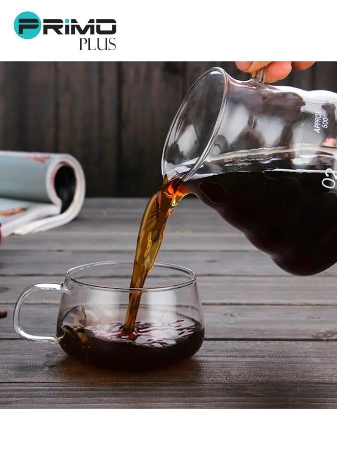 بريمو بلس إبريق زجاجي لتقديم القهوة طراز V60 شفاف 500ملليلتر مع غطاء بكبس قوي لحفظ حرارة القهوة - Image 5