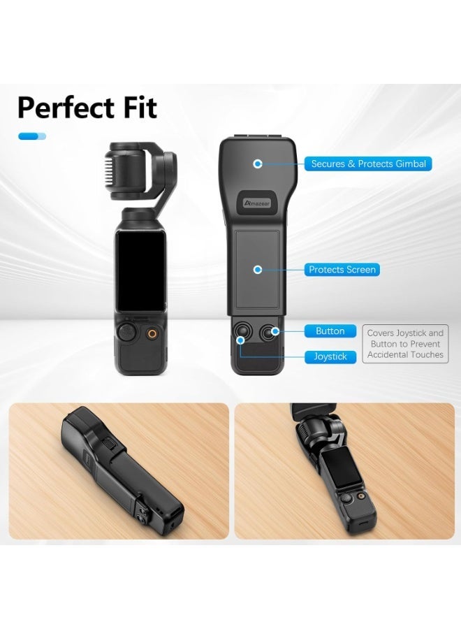 AMAZEAR DJI Osmo Pocket 3 Gimbal Screen Protective Cover for DJI Osmo Pocket 3 Accessories,DJI Pocket3 Camera Lens Cap Hard Case with Soft Lining, Compact Design, Quick Open/Close - Image 2