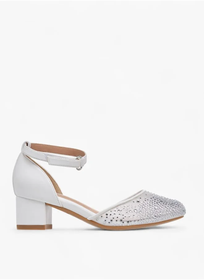 Celeste Girl's Embellished Shoes with Hook and Loop Closure