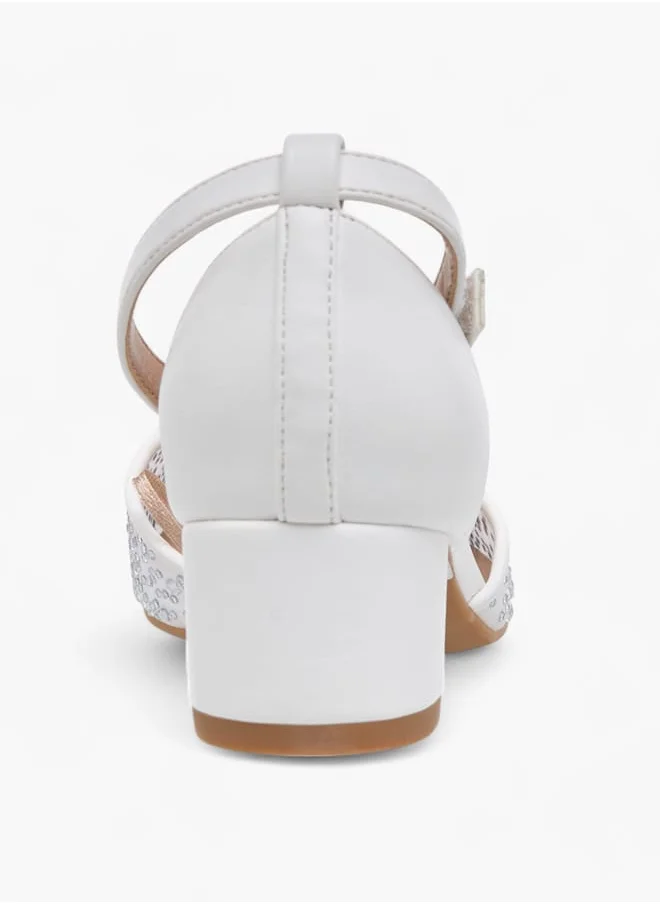 Celeste Girl's Embellished Shoes with Hook and Loop Closure