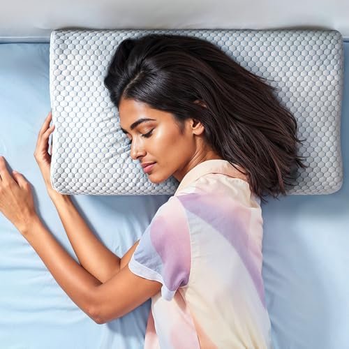 Sleepyhead Yawn Neck Contour Ortho Cervical Memory Foam Pillow - Cool Gel, Orthopedic Neck Support & Pain Relief, Breathable Cooling Memory | 21 x 13 Inch | White | 1 Year Warranty - Image 1