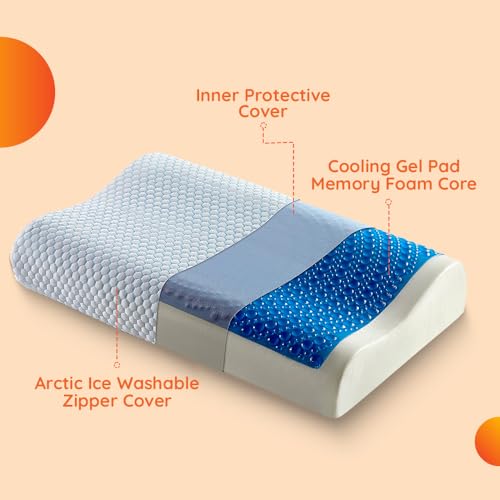 Sleepyhead Yawn Neck Contour Ortho Cervical Memory Foam Pillow - Cool Gel, Orthopedic Neck Support & Pain Relief, Breathable Cooling Memory | 21 x 13 Inch | White | 1 Year Warranty - Image 3