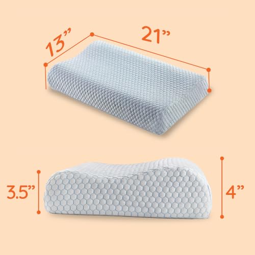 Sleepyhead Yawn Neck Contour Ortho Cervical Memory Foam Pillow - Cool Gel, Orthopedic Neck Support & Pain Relief, Breathable Cooling Memory | 21 x 13 Inch | White | 1 Year Warranty - Image 5