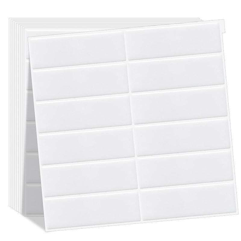 WoStick Self Adhesive Wall Tiles White 3D Stick on Tiles Kitchen New Upgrade 305x305cm Large Full Size Peel and Stick Wall Tiles for Backsplash Kitchen and Bathroom 10SheetsPack