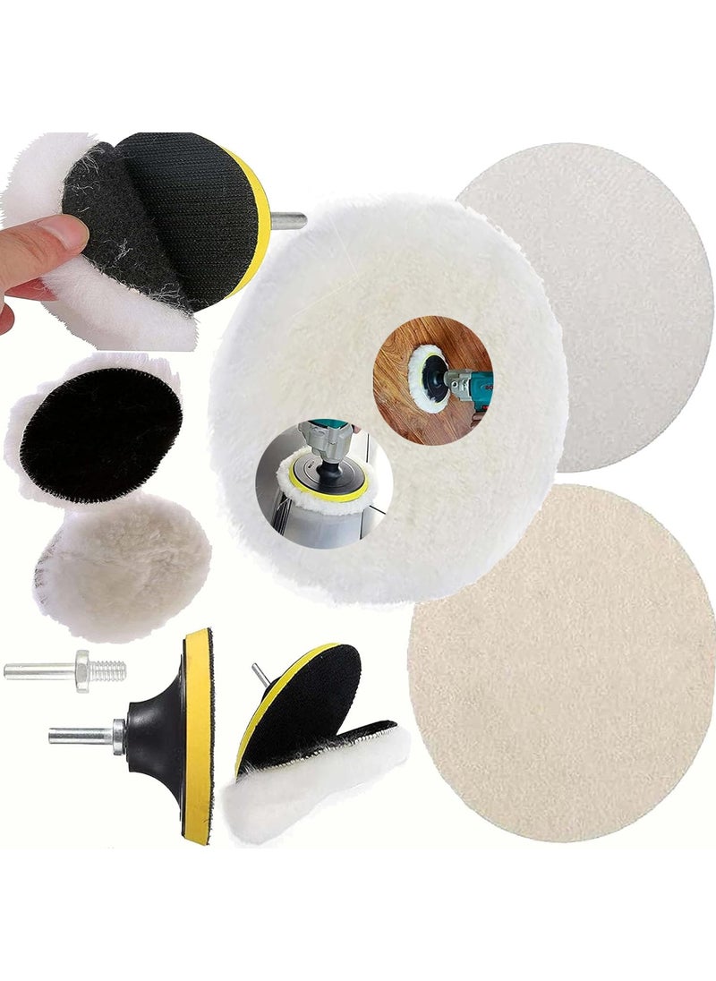 DIY Crafts Diy Crafts 12039 9444 6" Polishing Pads Sponge and Woolen Polishing Pads Kits With M14 Drill Adapter, Multicolor, Pack of 7  - Image 1