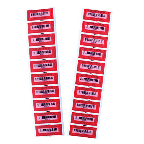 TamperSeals Group - 100pcs 25x60mm Red Total Transfer Tamper Evident Security Void Stickers/Labels/Seals with Barcode - Image 2