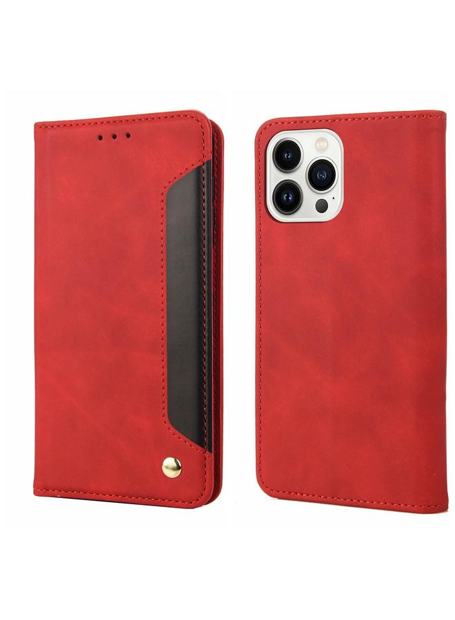 S-TOP Case For iPhone 14 Pro Skin Feel Splicing Leather Phone Case - Image 1