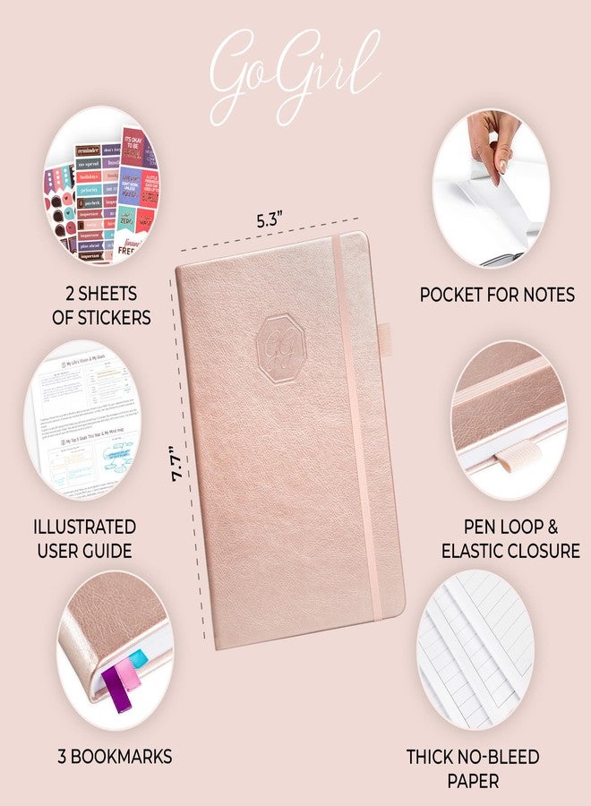 GoGirl Weekly Schedule Planner - Hourly Work & Life Planner with Time Slots - Vertical Agenda Organizer for Daily Productivity, A5 (Rose Gold) - Image 2