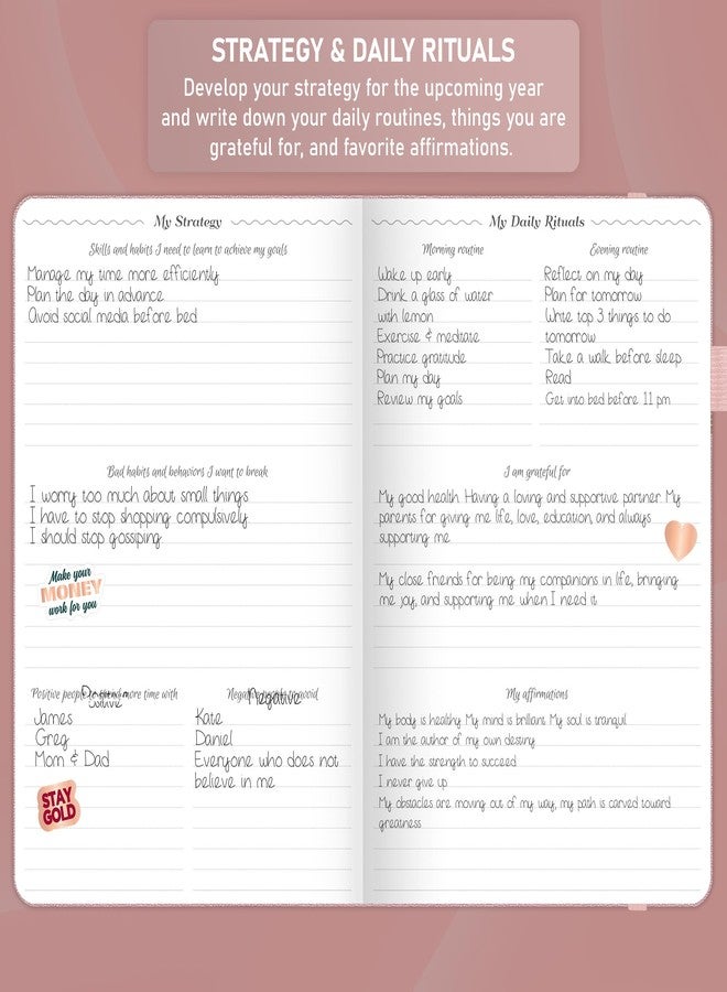 GoGirl Weekly Schedule Planner - Hourly Work & Life Planner with Time Slots - Vertical Agenda Organizer for Daily Productivity, A5 (Rose Gold) - Image 5