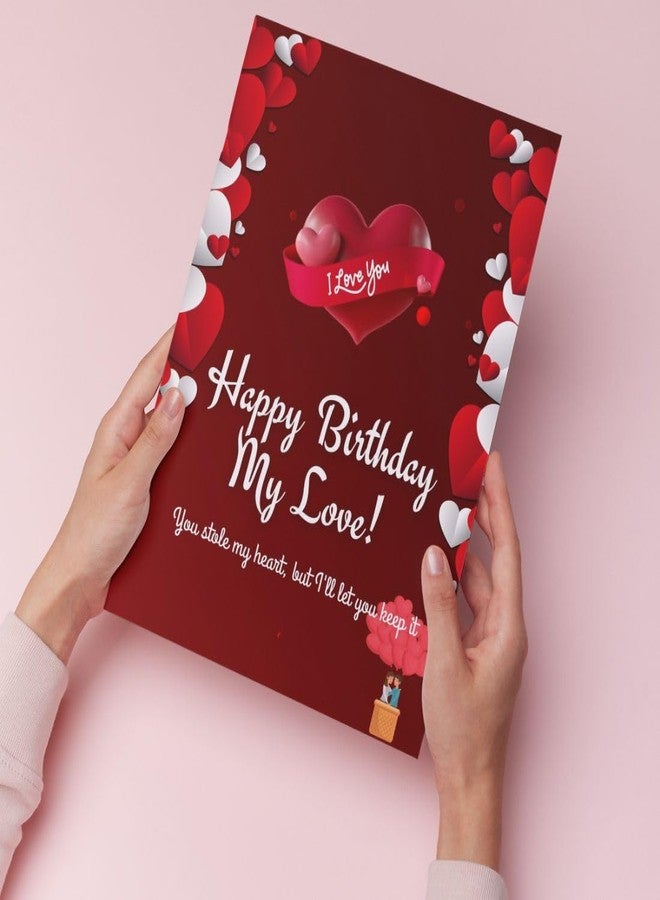 AanyaCentric A4 Size 8.3x11.7inch Birthday Romantic Large Love Greeting Card with Envelope Gift For Husband Wife Lover Girlfriend Boyfriend Express Your Love with Unique Design - Image 1