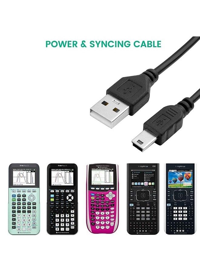 Smays Charger Cable for TI Nspire CX CAS, TI-84 Graphing Calculator Plus CE, C Silver, 5ft USB PC Charging Cord 2-Pack - Image 2