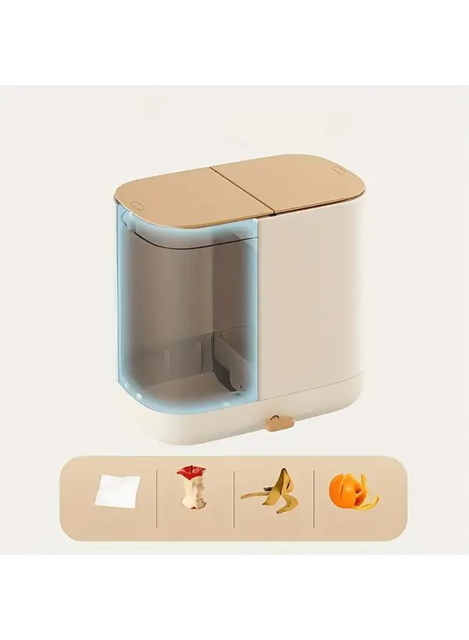 Gray Multipurpose Tissue Box Desktop Trash Can And Paper Holder Combo - Image 4