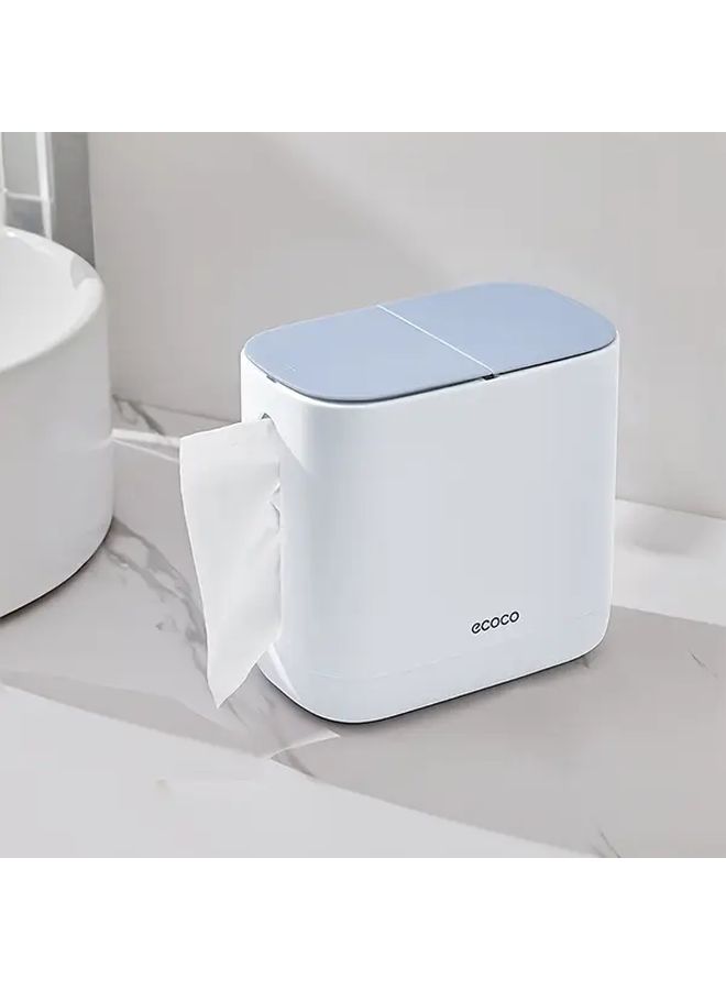 Gray Multipurpose Tissue Box Desktop Trash Can And Paper Holder Combo - Image 5
