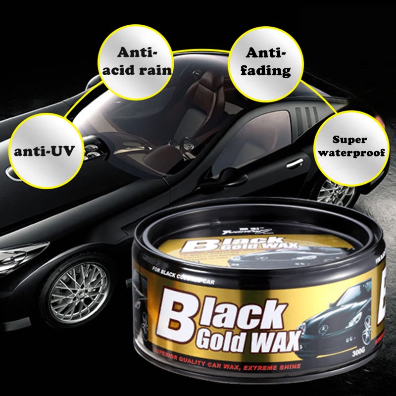 Elepure Black Gold Car Wax with Pad Solid Auto Carnauba Cars Care Polish Cleaner Waxing Repair Scratches Ceramics Coating for Black Cars 300g with Free Waxing Sponge, 10.6oz - Image 4