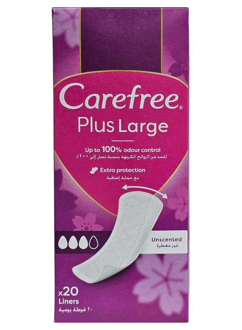 كيرفري فوط صحية يومية كيرفري بلاص لارج غير معطرة مع حماية إضافية 20 فوطة - Image 1