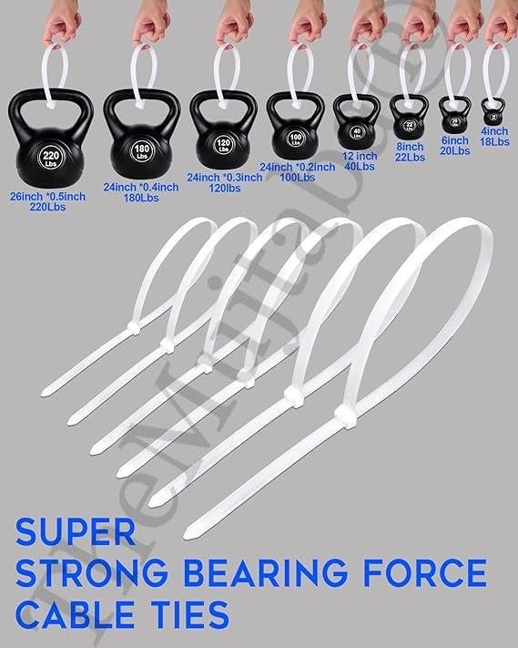 TheMujtaba TheMujtaba Large Zip Ties Heavy Duty Outdoor 100 Pack Heavy Duty Zip TiesTensile Strength Outdoor UV ResistantAwnings Tying Branches Bundling of Crops Fixed Water Pipes 5MM X 500MM  - Image 5