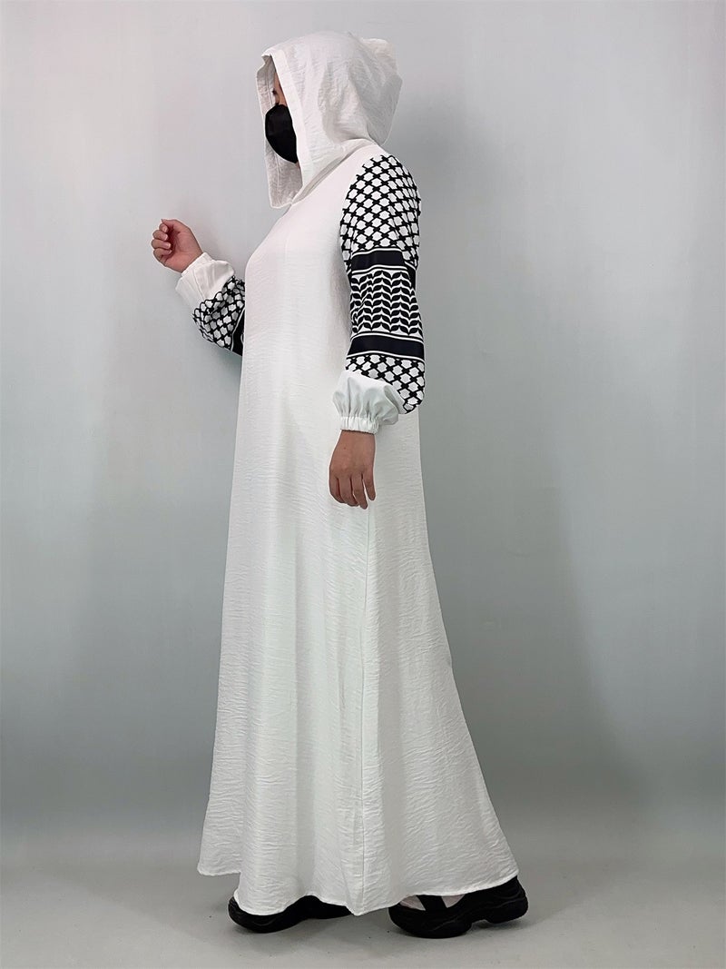 monica fashion Casual hooded design with a chic Dress vintage-inspired style Long Ethnic Dress - Image 2