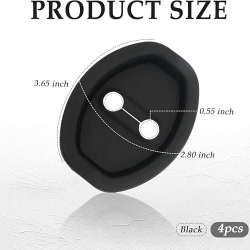 TAZLYN car Door Lock Protector Cover 4PCS Car Silicone Rubber Car Door Shock Absorber Rubber Pads for Enhanced Protector Lock Accessories All Universal SUV & Cars Locks Cover (Pack of 4) Black - Image 2