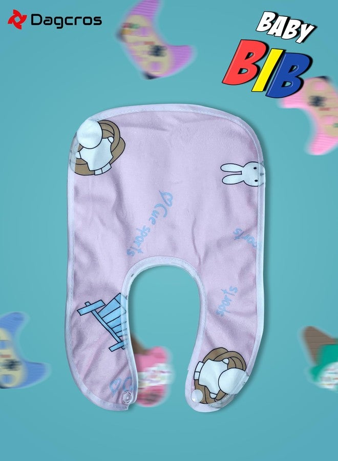 Dagcros Baby Bibs - Soft Cotton Waterproof Bibs for Infants & Toddlers - Cute Printed Design - Adjustable Snap Closure - Pack of 3 - Image 4