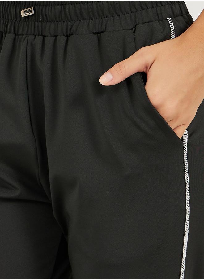 Styli Contrast Side Seam Cuff String Detail Joggers  - Image 3