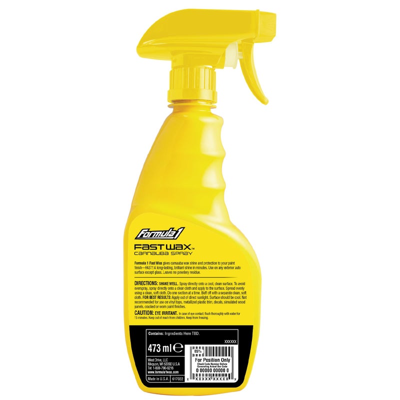 Formula 1 Fast Wax Carnauba Detailing Spray â€“ Car Wax for Natural Gloss â€“ Easy to Use Exterior Detailing Supplies for All Paint Finishes (16 ounce) - Image 2