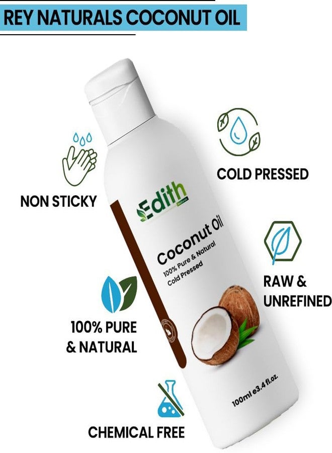 EDITH زيت جوز الهند العضوي النقي من إديث ناتشورالز - لشعر وبشرة صحية، وتدليك الأطفال والجسم - 100 مل - Image 5