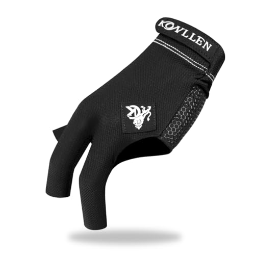 KONLLEN Billiards Gloves for Left Hand/Right Hand L/XL Pool Gloves Professional Non-Slip Adjustable Breathable Snooker Gloves Popular Sizes for Men & Women - Image 1