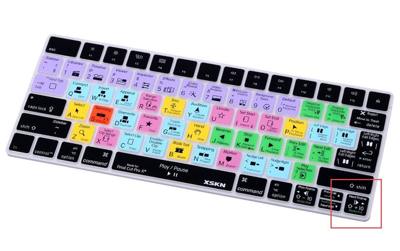 XSKN Final Cut Pro X 10 Shortcut Keyboard Silicone Cover for Apple Magic Keyboard US and EU Layout Both (MLA22LL/A) (MLA22B/A) - Image 3