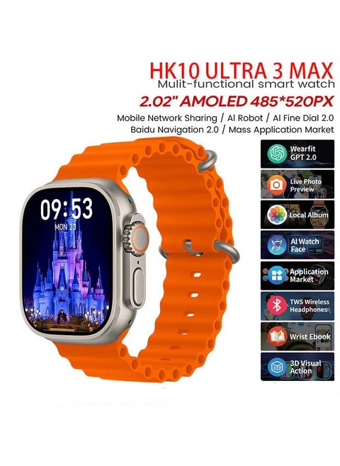 HK10 ULTRA 3 Max Smart Watch with AMOLED Display Power at Your Fingertips