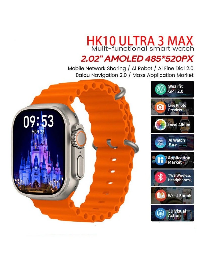 HK - HK10 ULTRA 3 Max Smart Watch with AMOLED Display Power at Your Fingertips - Image 1