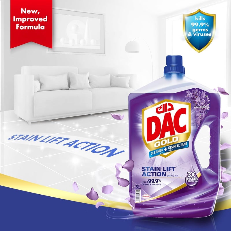 DAC Gold Disinfectant Multi-Purpose Cleaner, Lavender, 3 + 1 L - Image 2