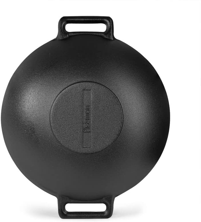 Fissman Wok Cast Iron Non-Stick Coating with Handles, Deep Shape, Thick Walls and Compatible With Gas, Electric, Glass-Ceramic And Induction 30.6x8cm/3.1LTR - Image 4