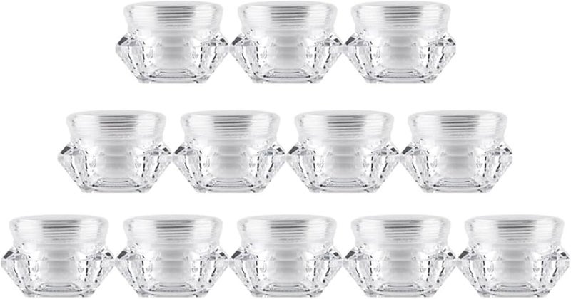 12pcs 15g Diamond Shape Refillable Plastic Cream Jars For Travel Makeup Skincare - Image 1