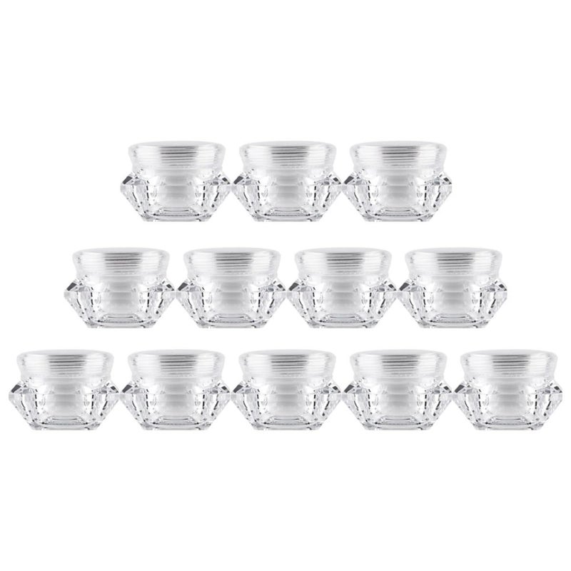 12pcs 15g Diamond Shape Refillable Plastic Cream Jars For Travel Makeup Skincare - Image 2